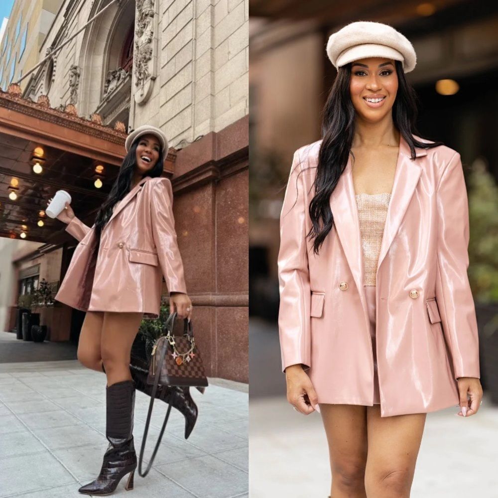BNWT Buddy Love Mauve Coral Pink Avery Blazer Sz S Blogger Favorite Girly Fall